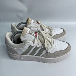Adidas Hoops 3.0 (HP7947) Low Basketball Shoes Leather White/Gray Men's‎ sz 8